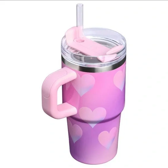 Stanley Valentines 20oz Quencher Tumbler Powder Pink Heart Gradient - Picture 4 of 5